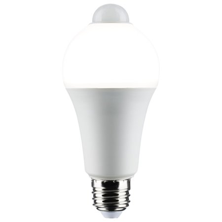 Satco 12 Watt A19 LED, White, 5000K, 1050 Lumens, 120 Volt, PIR Sensor, Non-Dimmable S11446